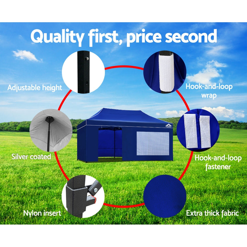 Instahut 3m x 6m Marquee Gazebo Royal Blue