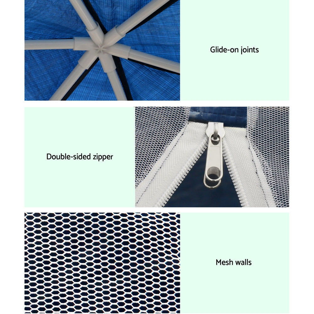 Instahut Hexagonal Marquee Gazebo Blue