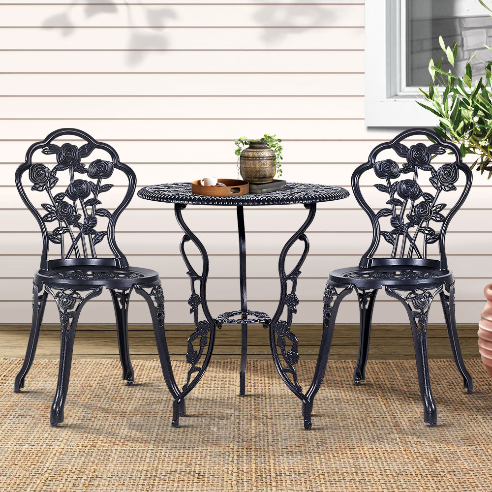 Gardeon 3PC Outdoor Setting  Black