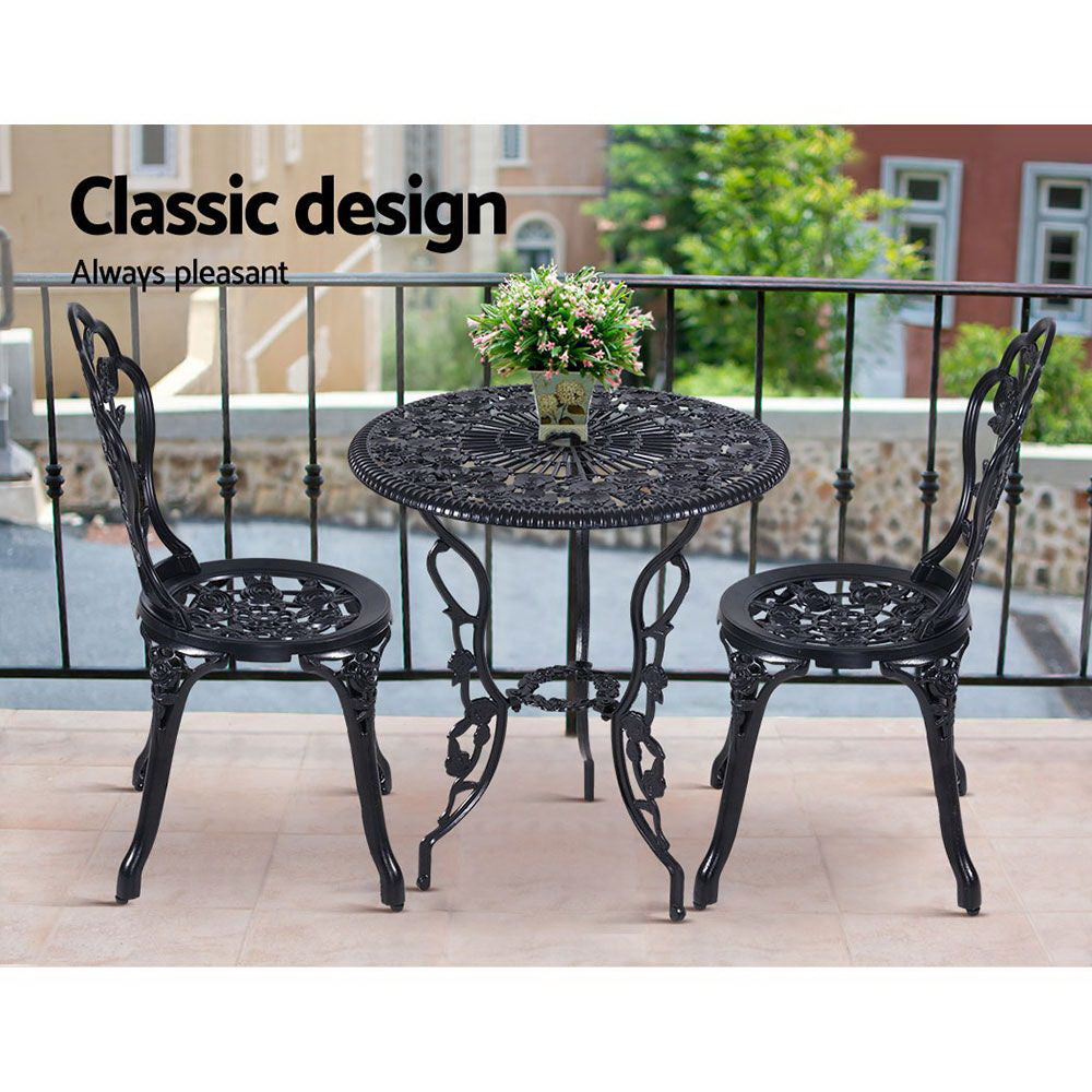 Gardeon 3PC Outdoor Setting  Black