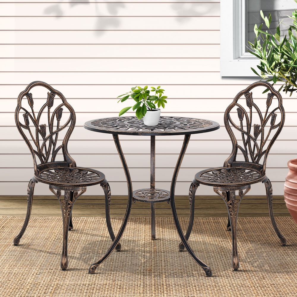 Gardeon 3PC Outdoor Setting Bronze Finish