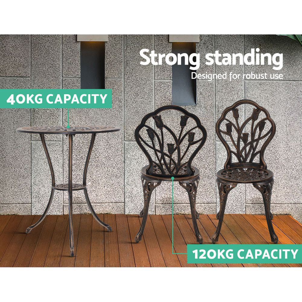 Gardeon 3PC Outdoor Setting Bronze Finish