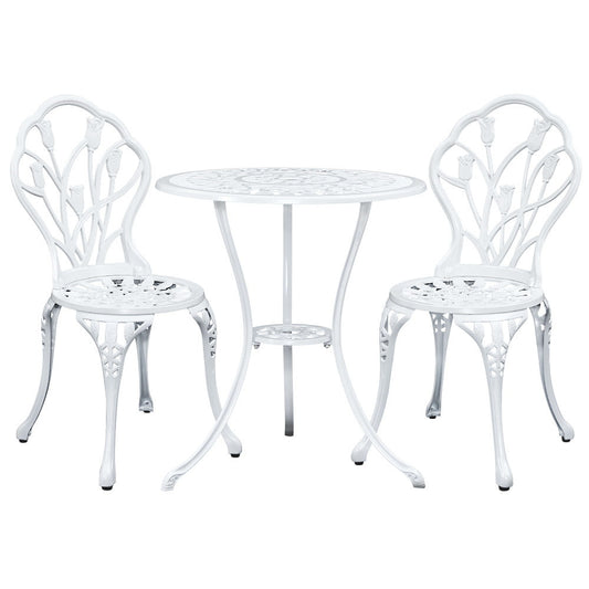 Gardeon 3PC Table & Chair Set White