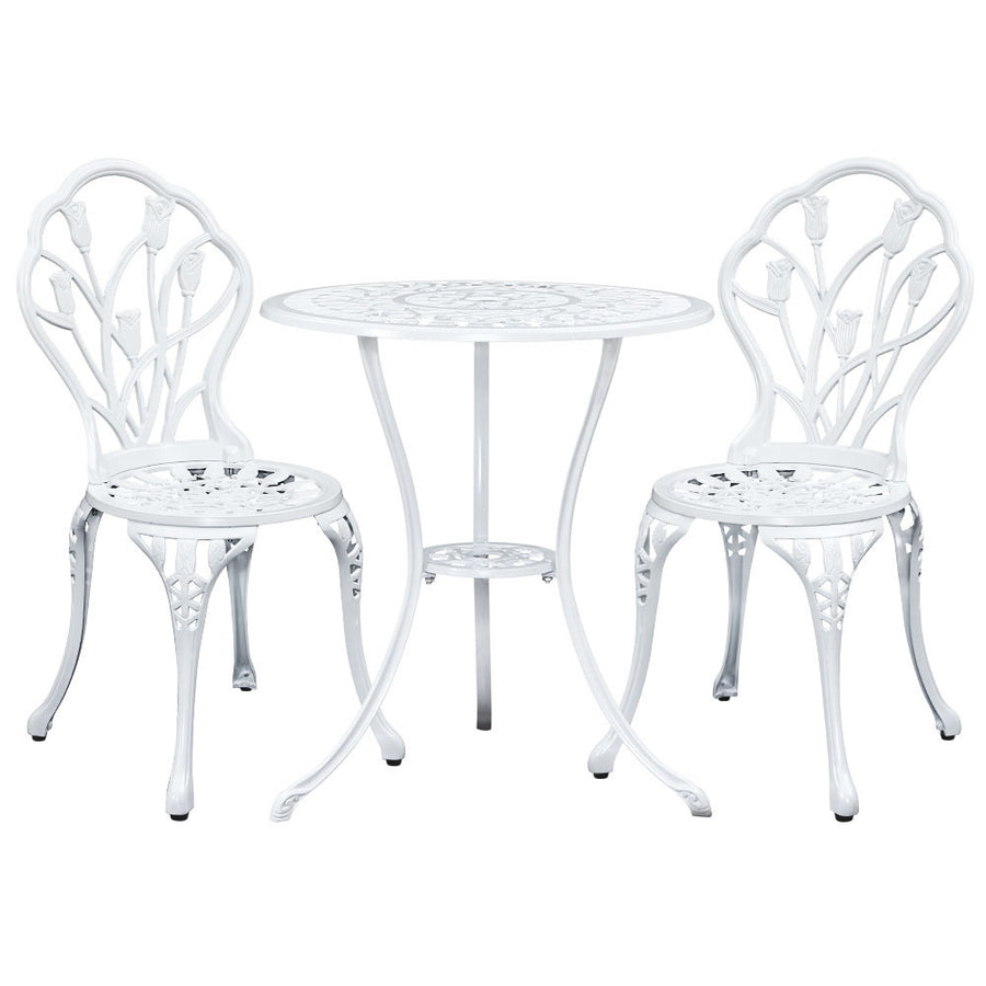 Gardeon 3PC Table & Chair Set White