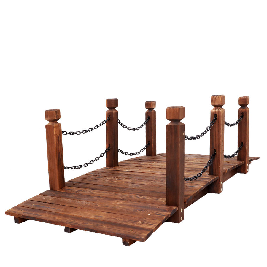 Garden Rustic Wooden Chain Bridge 160cm