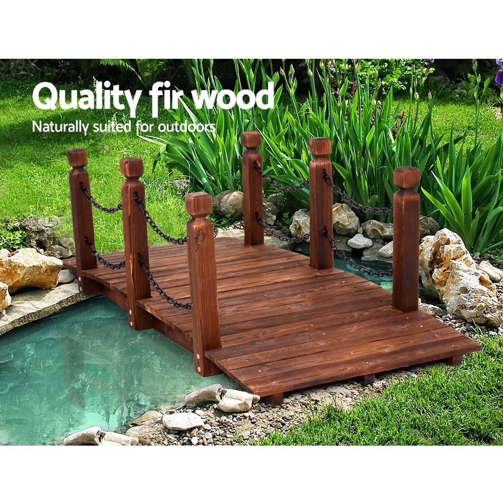 Garden Rustic Wooden Chain Bridge 160cm