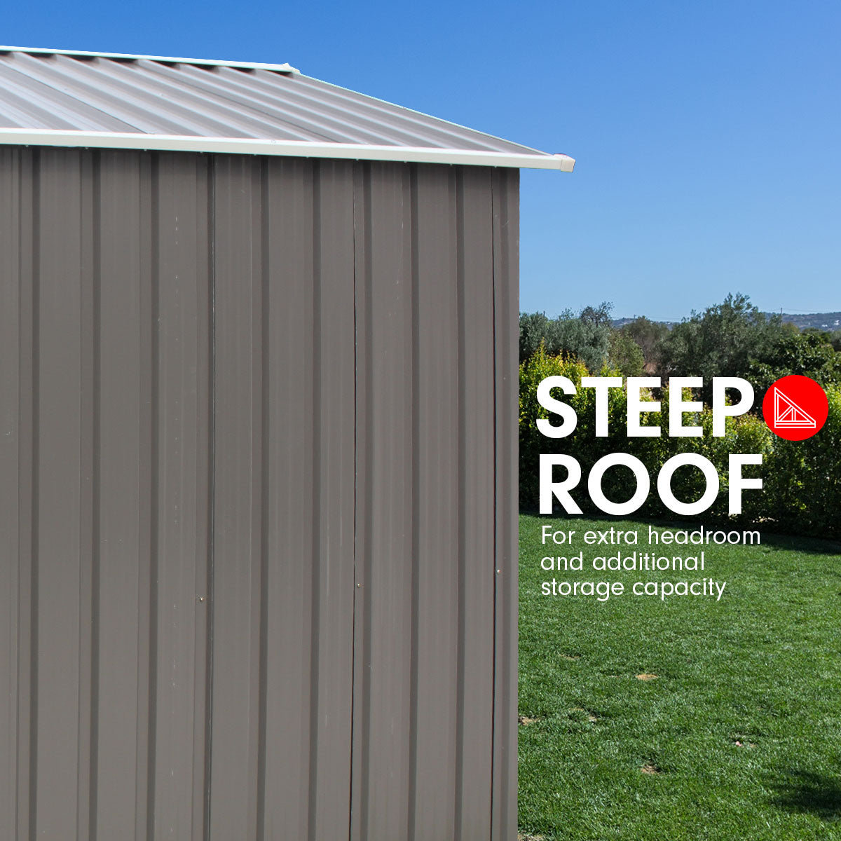 Garden Shed Spire Roof 8ft x 8ft - grey