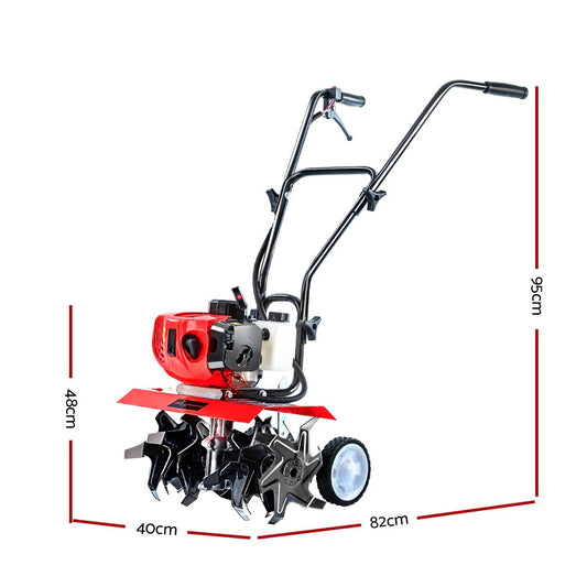 Giantz 72CC Petrol Rotary Hoe Cultivator 36 Tines 6 Blades