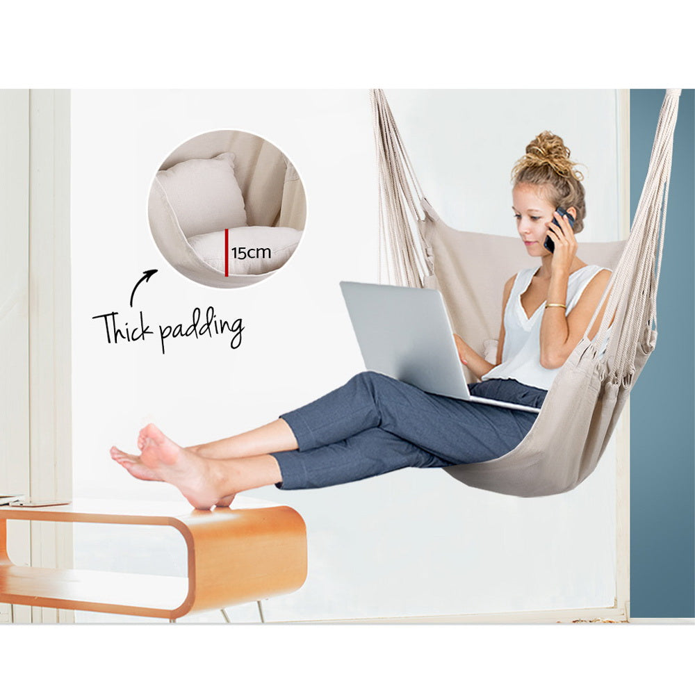 Gardeon Hammock Swing Chair Cream