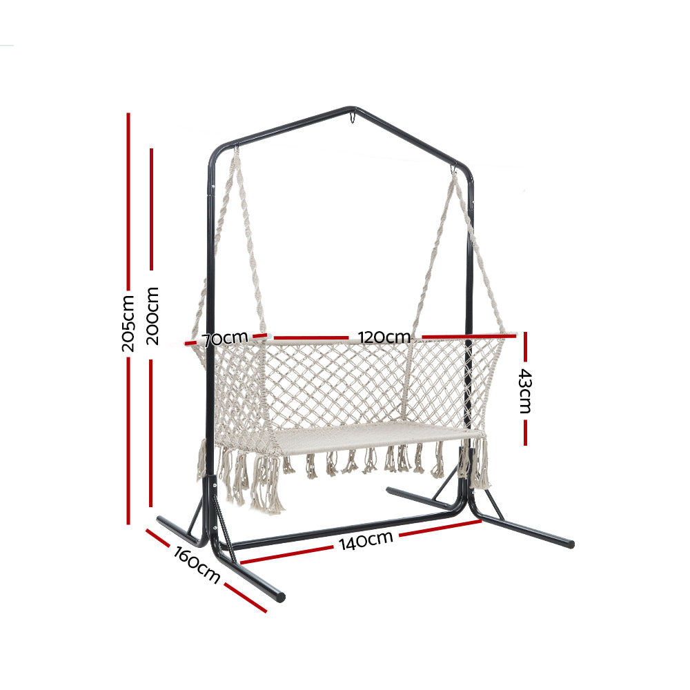 Gardeon Double Swing Hammock White