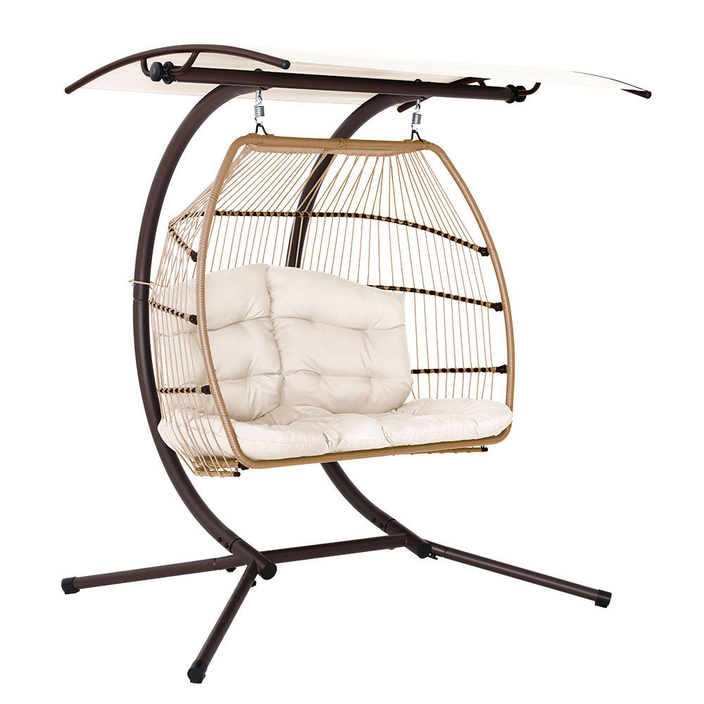 Gardeon Swing - Egg Chair Wicker Latte