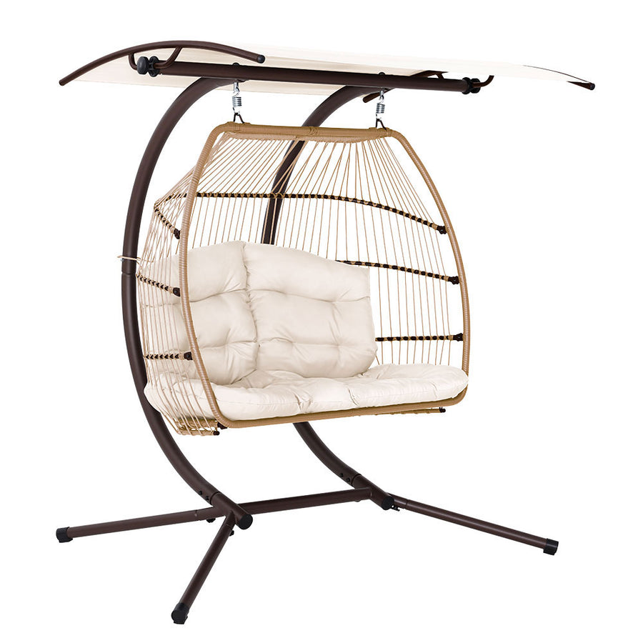 Gardeon Swing - Egg Chair Wicker Latte