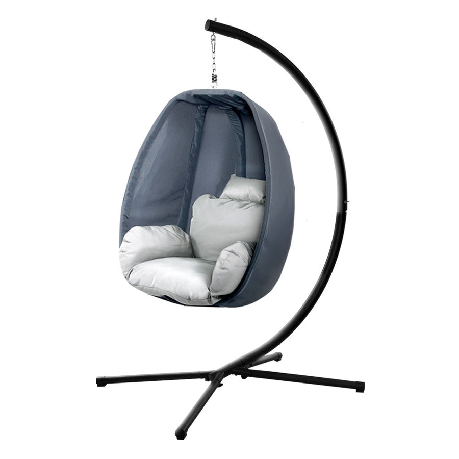 Gardeon Swing - Egg Chair With Stand Grey