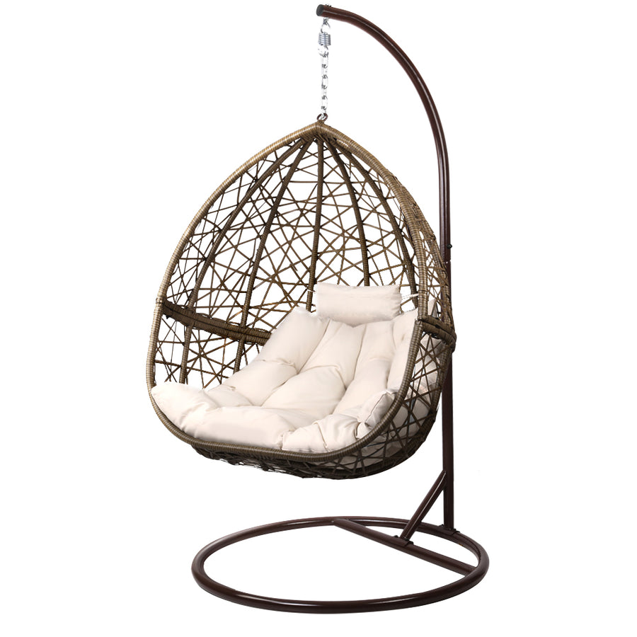 Gardeon Swing - Egg Chair With Stand Brown