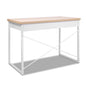 Artiss Metal Desk with Drawer - White with Wooden Top