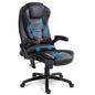 8 Point PU Leather Reclining Massage Chair - Black