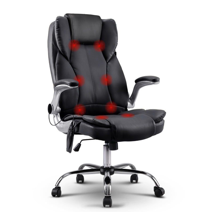 Artiss 8 Point PU Leather Massage Chair - Black