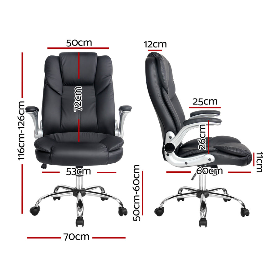 Artiss Kea Executive Office Chair PU Leather Black