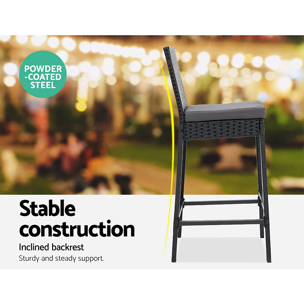 Gardeon 5 Piece Bar Table Stool Set Grey & Black