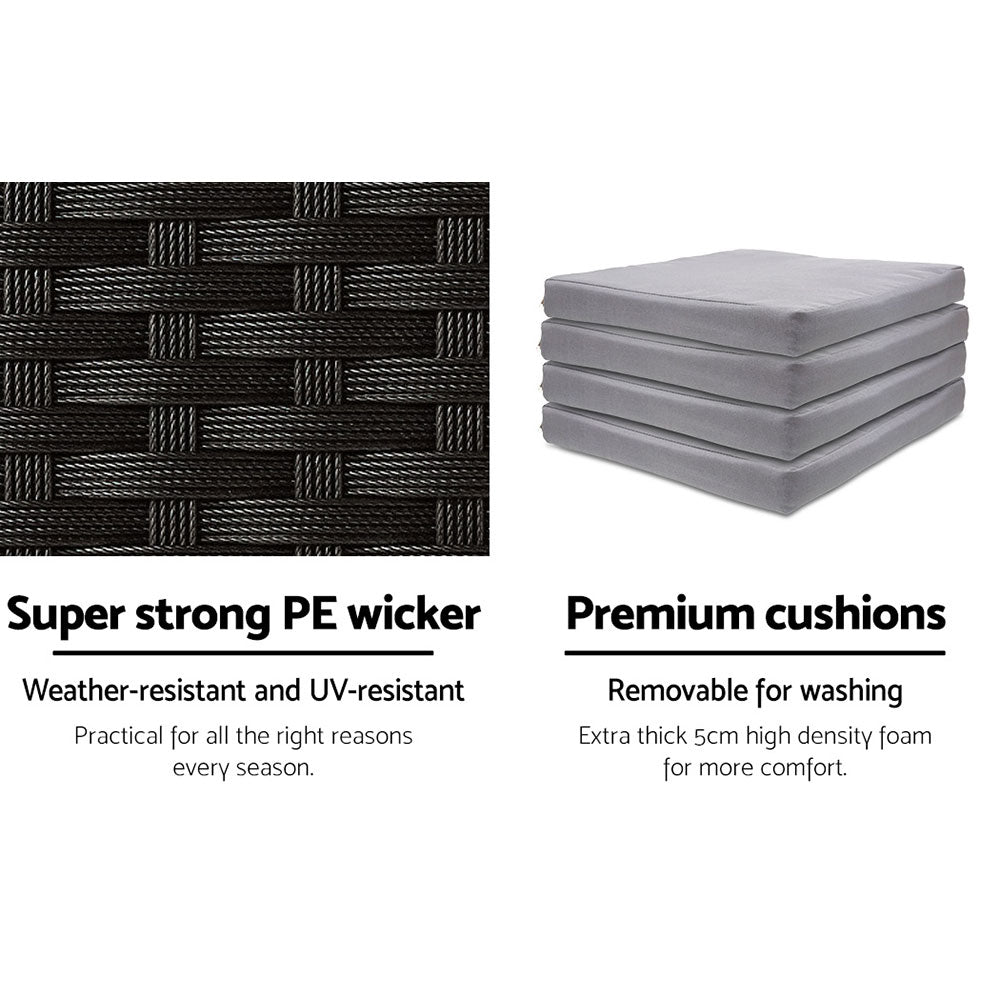 Gardeon 5 Piece Bar Table Stool Set Grey & Black