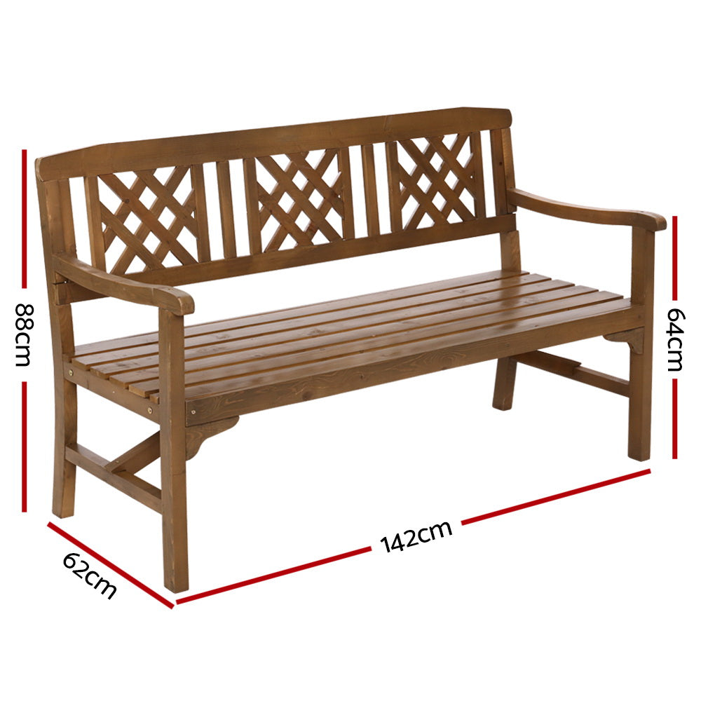 Gardeon Wooden Bench Natural Finish