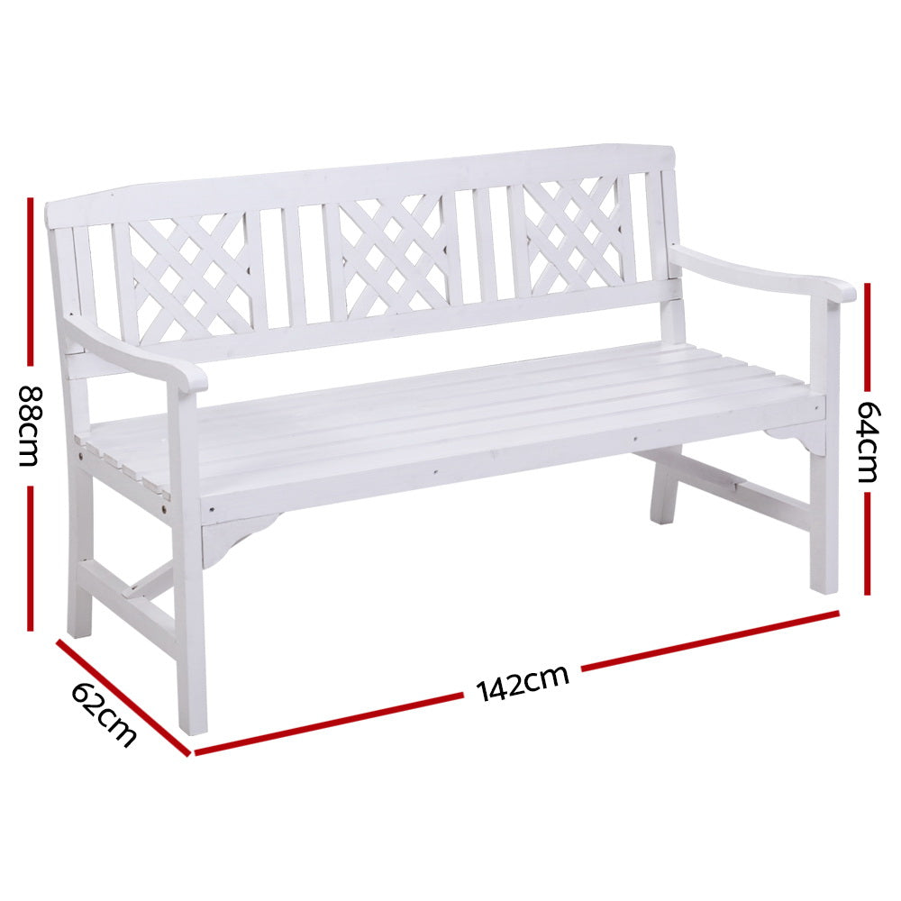 Gardeon Wooden Garden Bench White