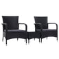 Gardeon 3 Piece Wicker Setting Black