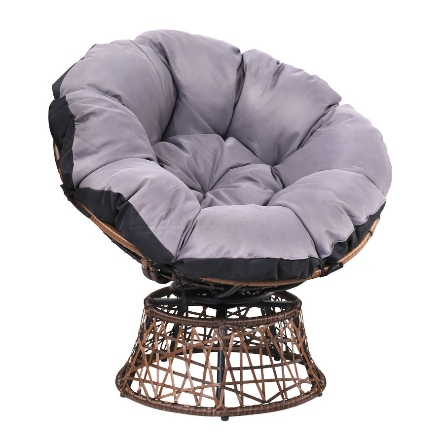 Gardeon Papasan Chair Wicker Brown