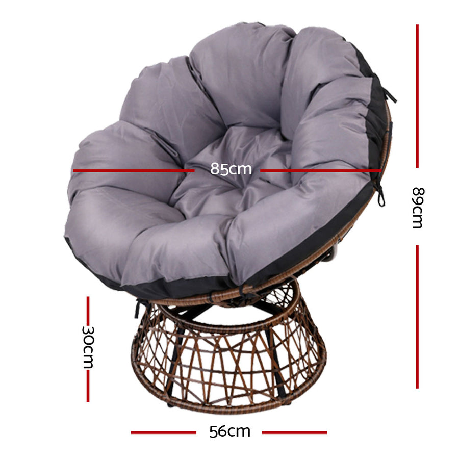 Gardeon Papasan Chair Wicker Brown