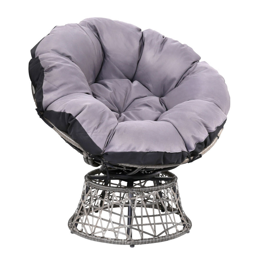 Gardeon Papasan Chair Wicker Grey