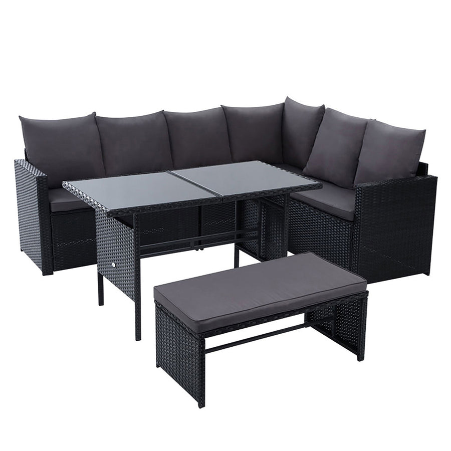 Gardeon 8 Seater Dining Setting Black