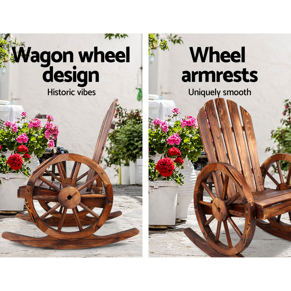 Gardeon Wagon Wheels Rocking Chair