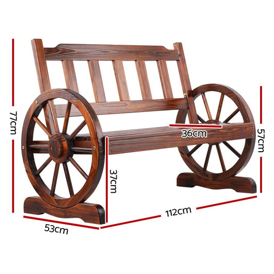Gardeon Wagon Wheels Bench
