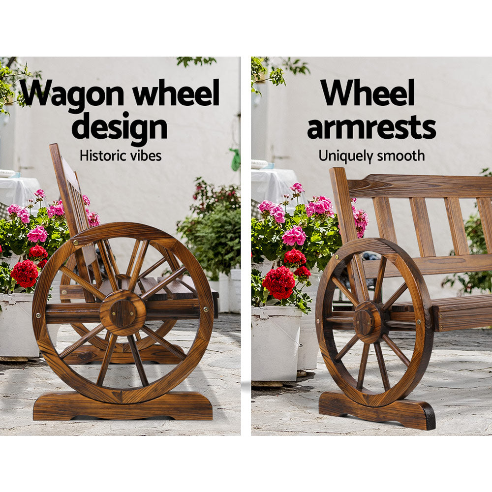 Gardeon Wagon Wheels Bench