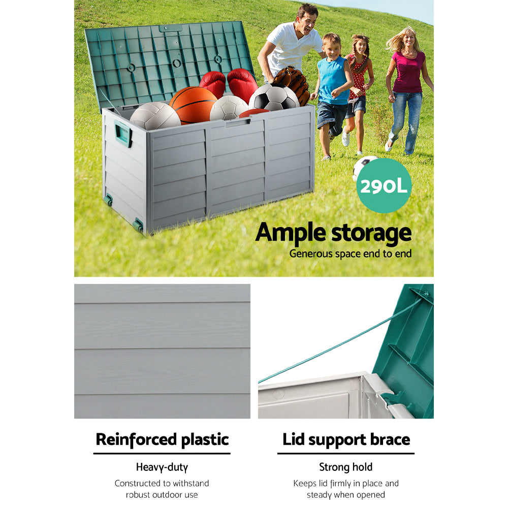 Gardeon Storage Box 290L Light Grey