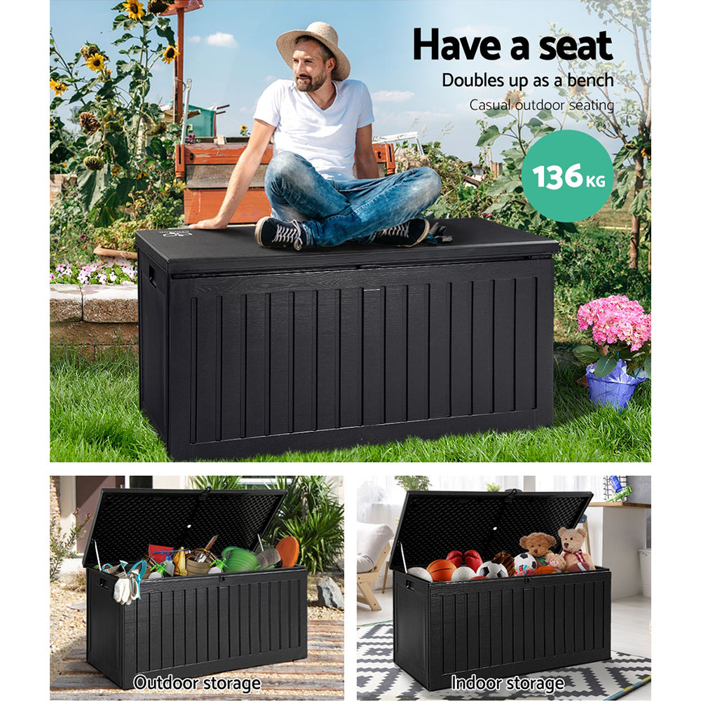 Gardeon Storage Box 270L Black