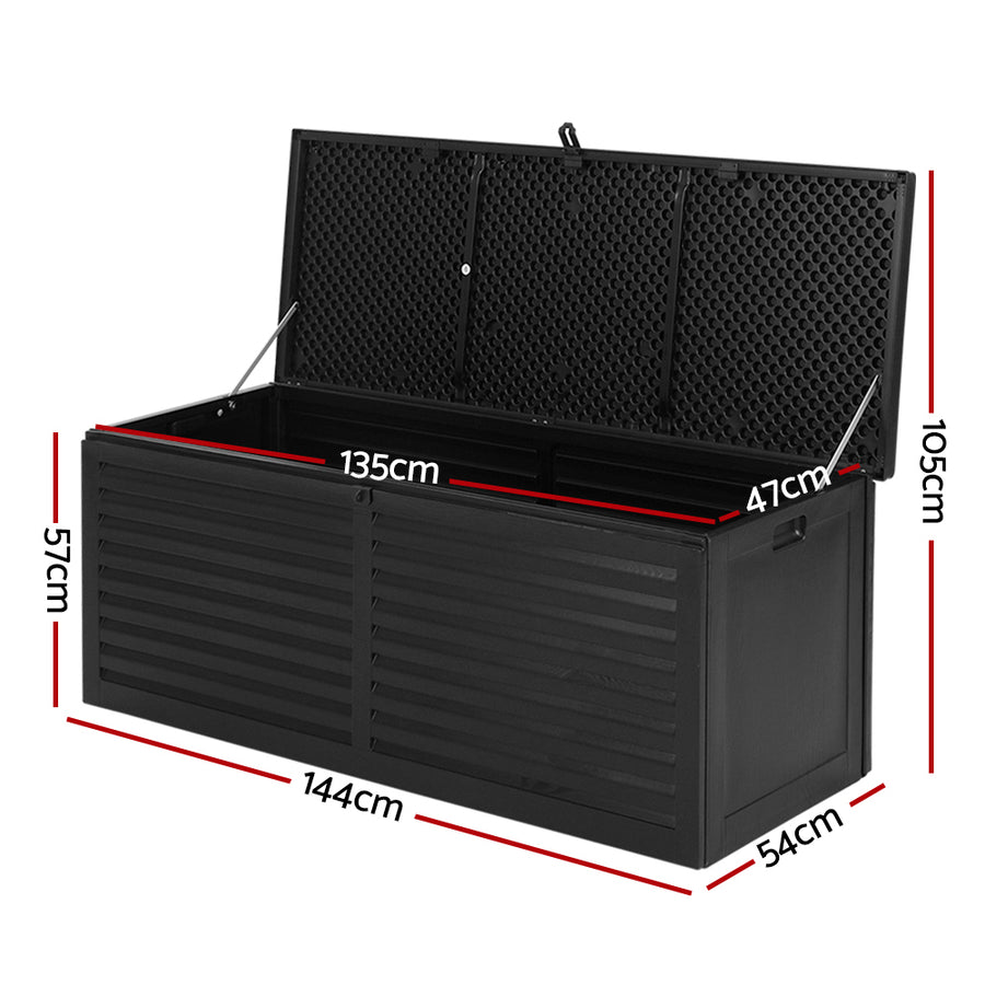 Gardeon Storage Box 390L Black