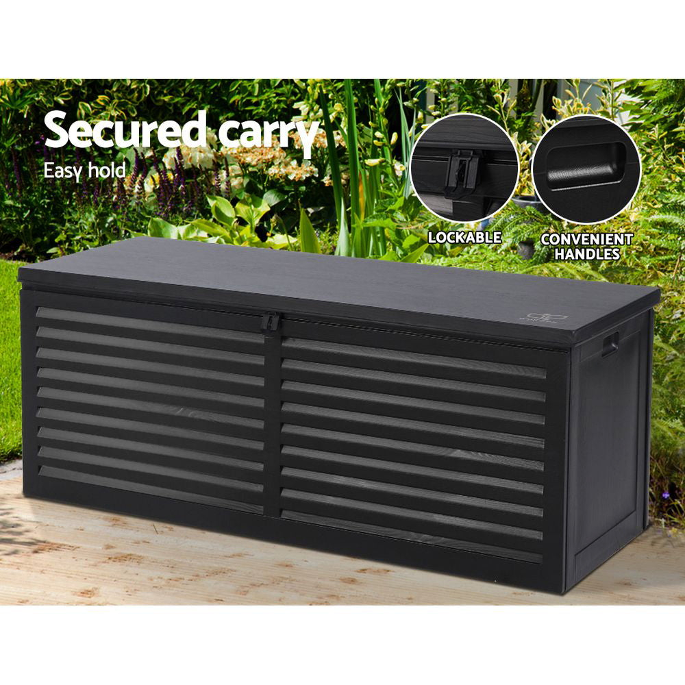 Gardeon Storage Box 390L Black