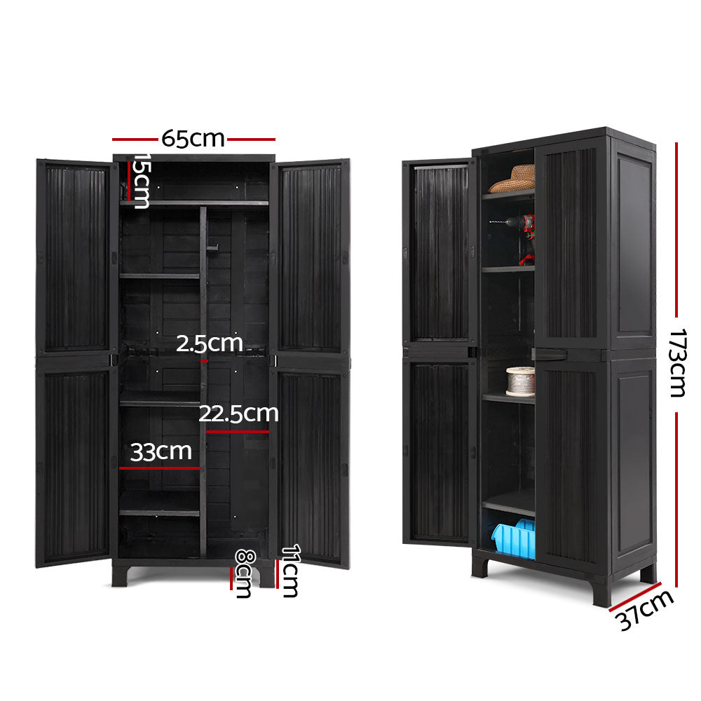 Gardeon Tall Storage Cabinet Black 173CM