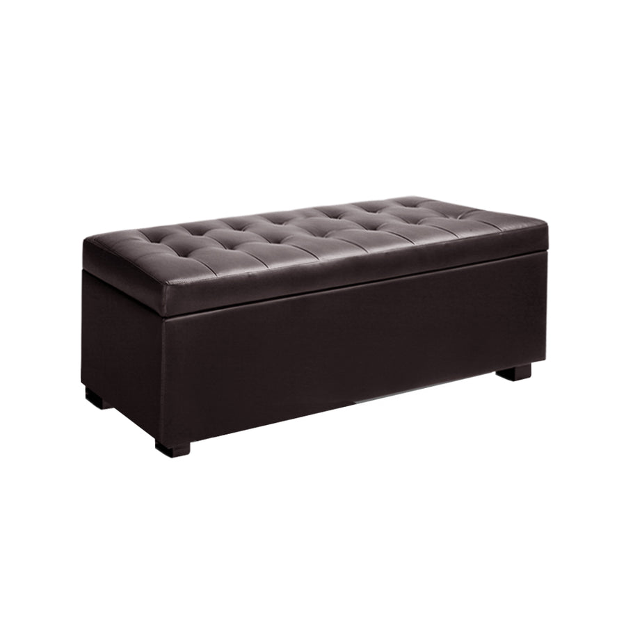 Artiss Ottoman Faux Leather Brown