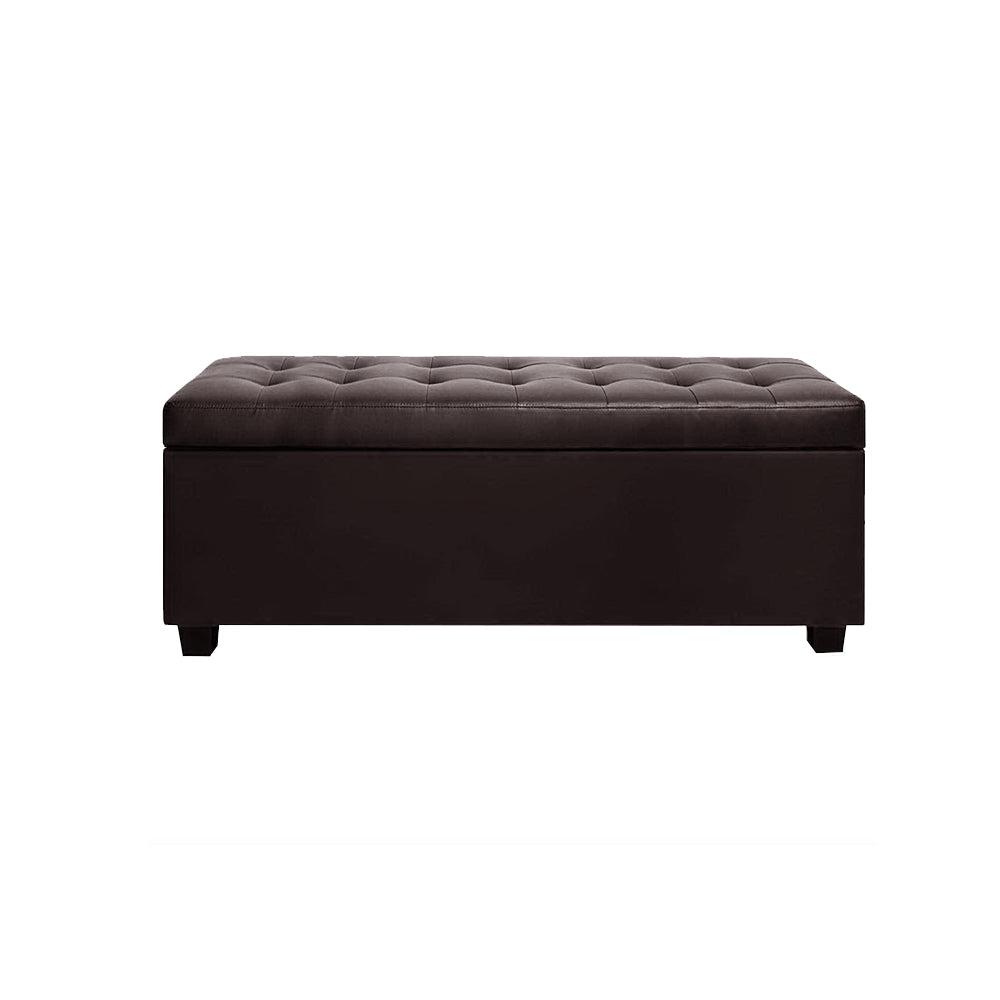 Artiss Ottoman Faux Leather Brown