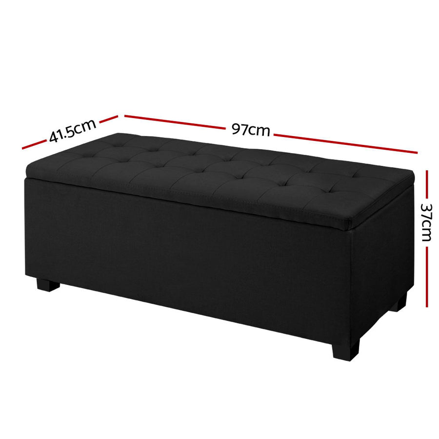 Artiss Ottoman Black Fabric