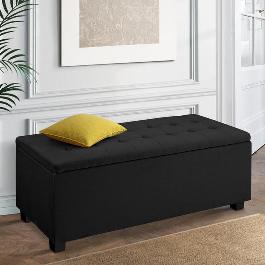 Artiss Ottoman Black Fabric