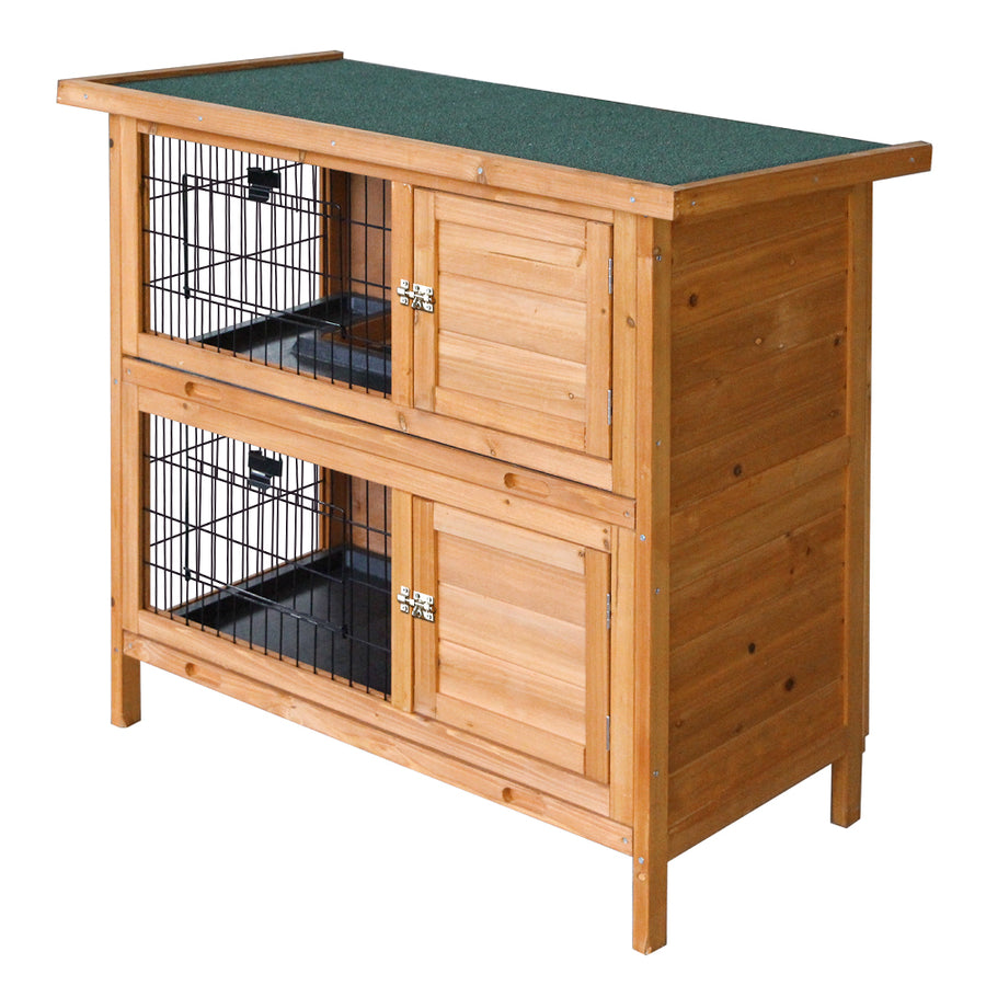 i.Pet Rabbit Hutch Wooden Chicken Coop Pet Hutch 82cm x 91.5cm x 45cm