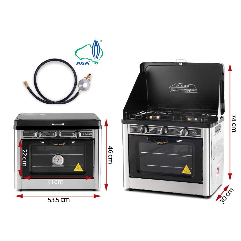 Devanti 3 Burner Portable Oven