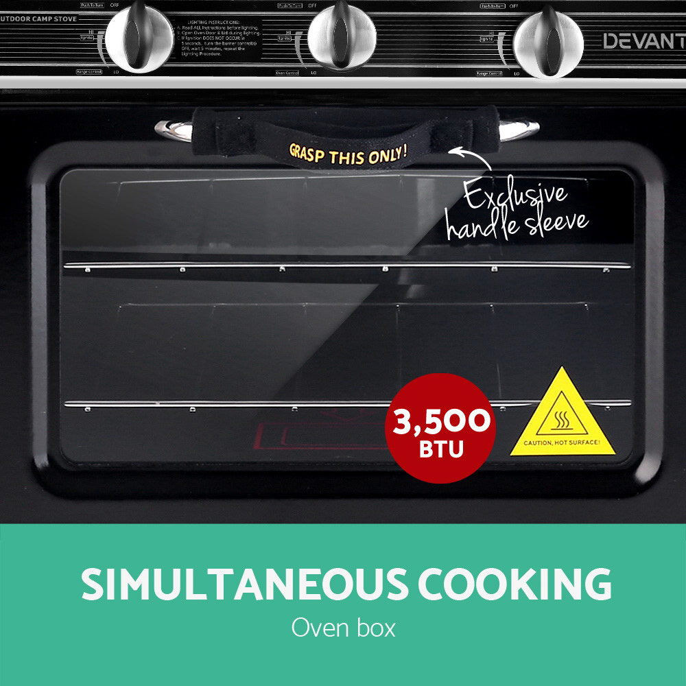 Devanti 3 Burner Portable Oven