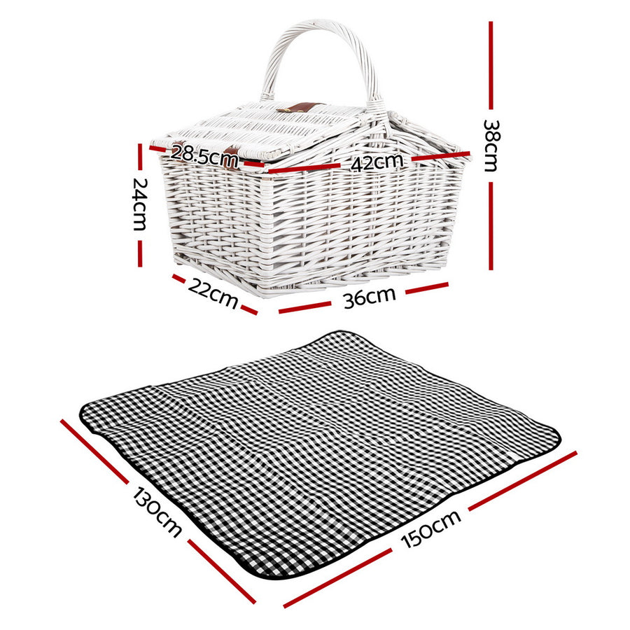 Alfresco 2 Person Wicker Picnic Basket