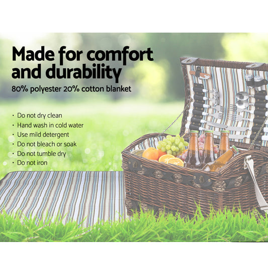 Alfresco 4 Person Wicker Picnic Basket