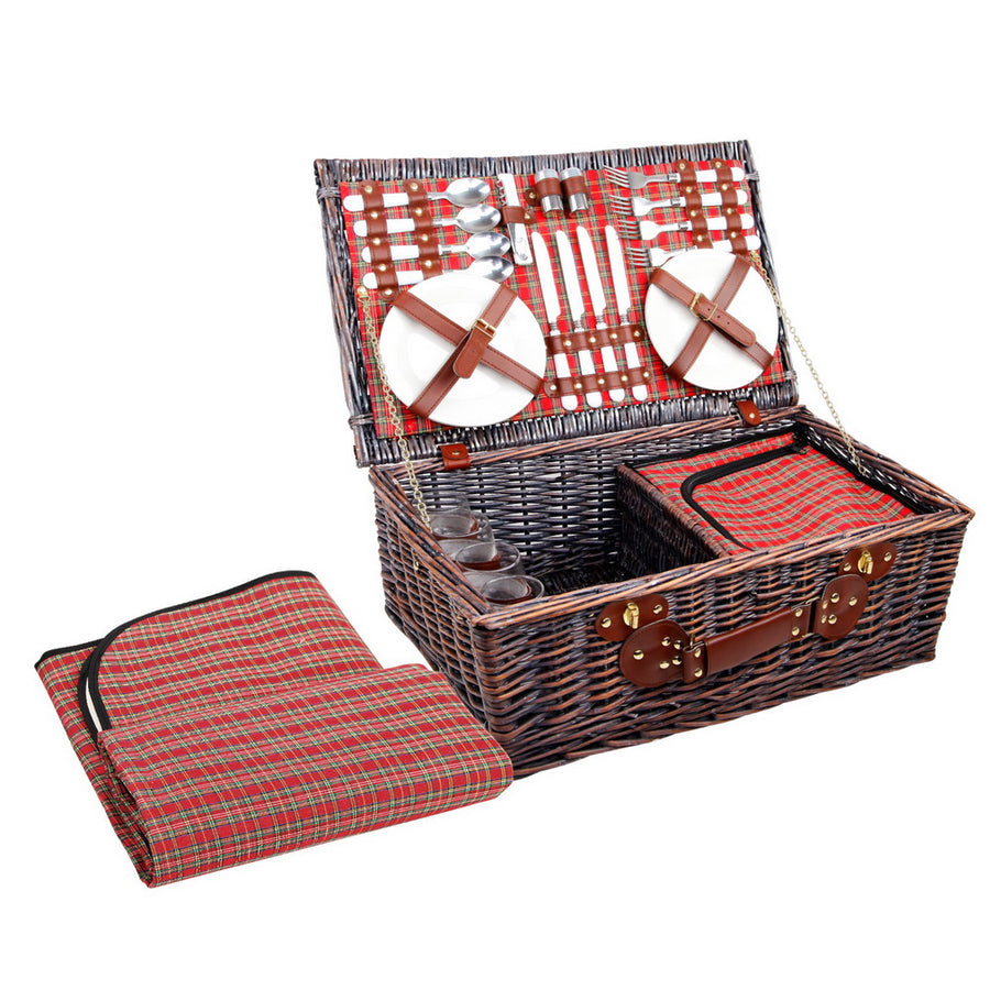 Alfresco 4 Person Wicker Picnic Basket