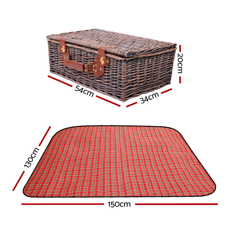 Alfresco 4 Person Wicker Picnic Basket